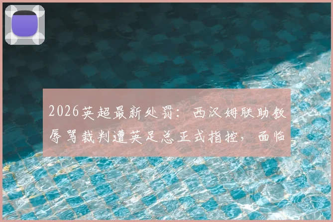 2026英超最新处罚：西汉姆联助教辱骂裁判遭英足总正式指控，面临禁赛罚款双重追罚，主帅莫耶斯回应引关注